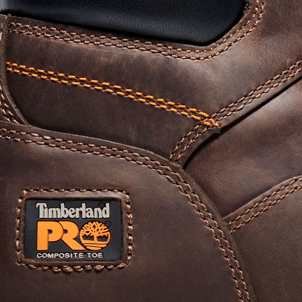 Timberland Μποτακια Εργασίας Ανδρικα Καφε - Pro® Workstead 6\" Comp Toe - Greece 3285617-MC